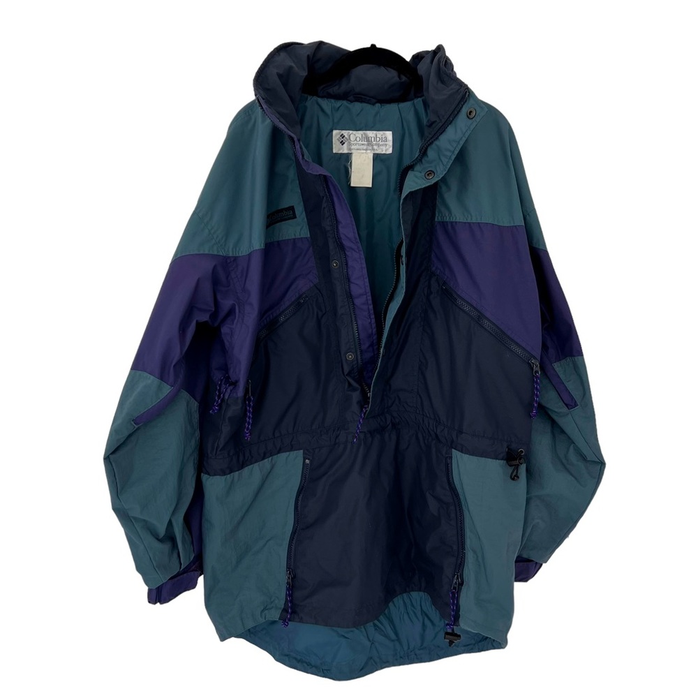 Vintage Columbia Men’s Hoodie Pullover Windbreaker Rain Jacket Size L